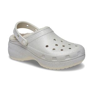 Cls Platform Glitter Lined ClogW - Silver