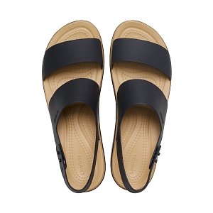 Brooklyn Matte Wrap Low Wedge - Black/Cashew