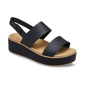 Brooklyn Matte Wrap Low Wedge - Black/Cashew