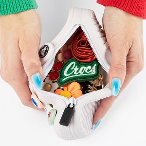 Classic Clog Pouch Bag Charm - White