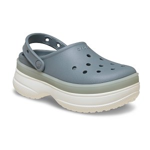 Classic Frosted Stacked Clog - Concrete