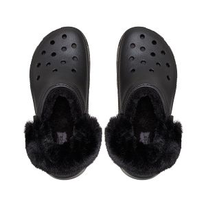 Classic Platform Fuzz Lined Clog - Black