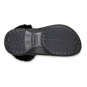 Classic Platform Fuzz Lined Clog - Black