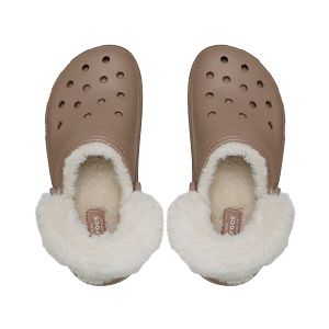 Classic Platform Fuzz Lined Clog - Latte