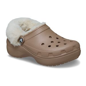 Classic Platform Fuzz Lined Clog - Latte