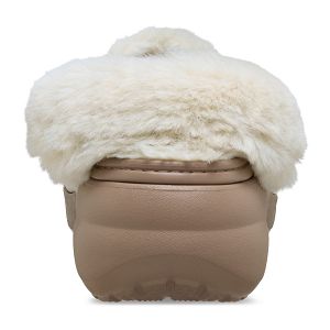 Classic Platform Fuzz Lined Clog - Latte