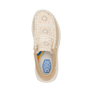 Wendy COMF Suede Crochet - Irish Cream/Multi