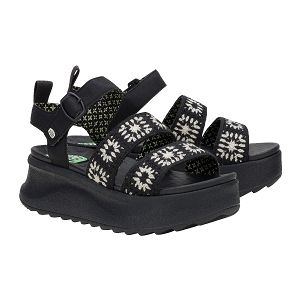 Delray Buckle Cottage Crochet - Black/White