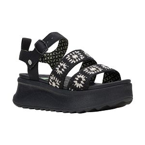 Delray Buckle Cottage Crochet - Black/White