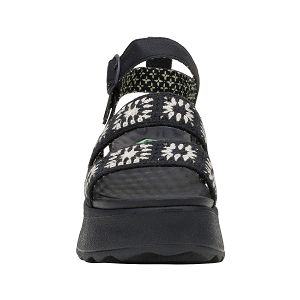Delray Buckle Cottage Crochet - Black/White