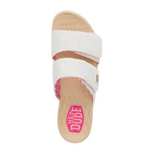 Delray Slide Eyelet - White