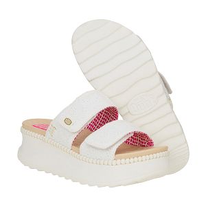 Delray Slide Eyelet - White