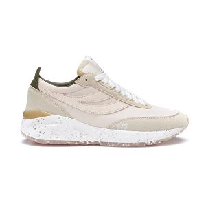 4089 TRAINING 9TS SLIM VEGAN LEATHER - Pink Almond-Green Olive-F Avorio