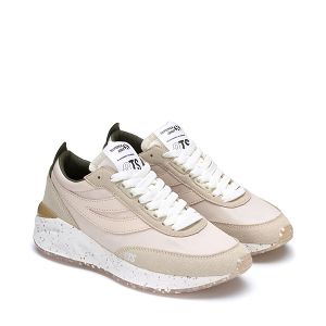 4089 TRAINING 9TS SLIM VEGAN LEATHER - Pink Almond-Green Olive-F Avorio