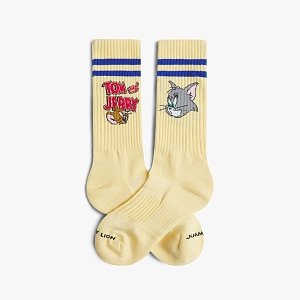 Athletic Tom and Jerry Heads - Butter yellow