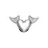 Silver Metal Heart and Wings