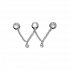 Silver Triple SMT Gem Chain