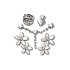 Silver Meta Floral 5 Pack