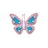 Faux Leather Pink Butterfly